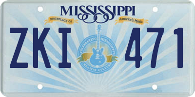 MS license plate ZKI471
