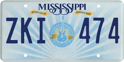 MS license plate ZKI474