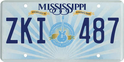 MS license plate ZKI487