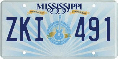 MS license plate ZKI491