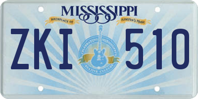 MS license plate ZKI510