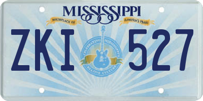 MS license plate ZKI527