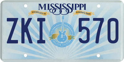 MS license plate ZKI570