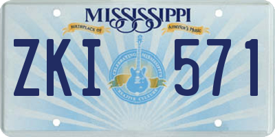 MS license plate ZKI571
