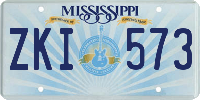 MS license plate ZKI573