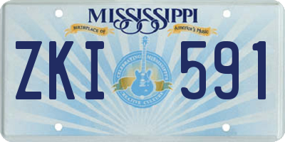 MS license plate ZKI591