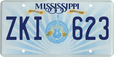 MS license plate ZKI623