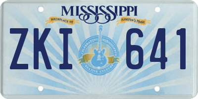 MS license plate ZKI641