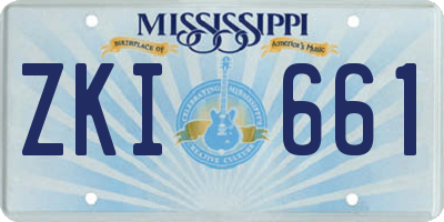 MS license plate ZKI661