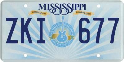MS license plate ZKI677
