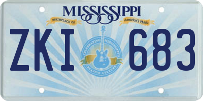 MS license plate ZKI683