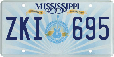 MS license plate ZKI695