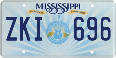 MS license plate ZKI696