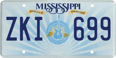 MS license plate ZKI699