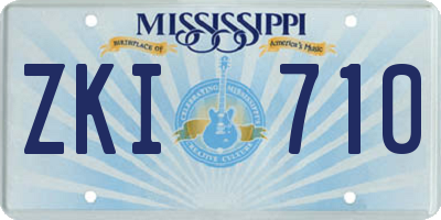 MS license plate ZKI710
