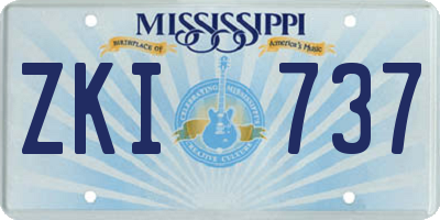 MS license plate ZKI737
