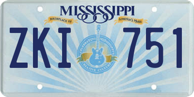 MS license plate ZKI751