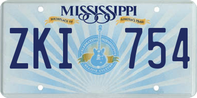MS license plate ZKI754