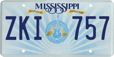 MS license plate ZKI757