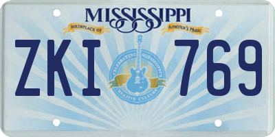 MS license plate ZKI769
