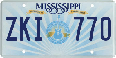 MS license plate ZKI770