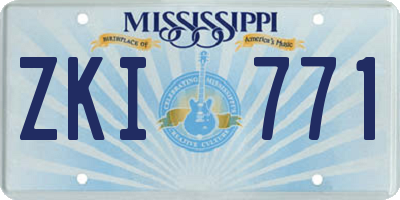 MS license plate ZKI771