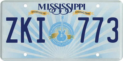 MS license plate ZKI773