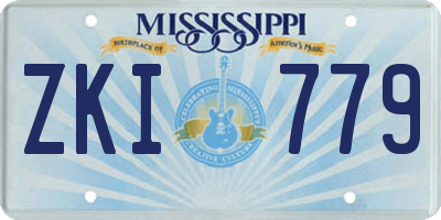 MS license plate ZKI779