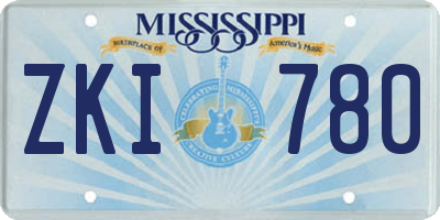 MS license plate ZKI780