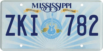 MS license plate ZKI782