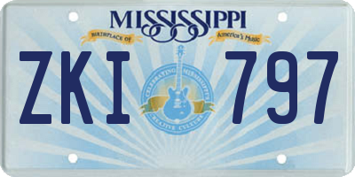 MS license plate ZKI797