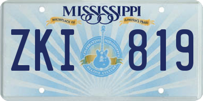 MS license plate ZKI819