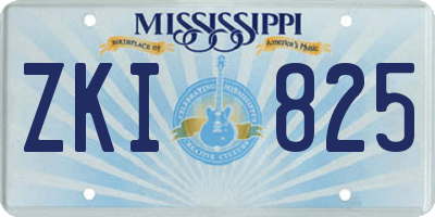 MS license plate ZKI825