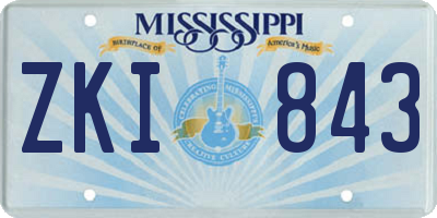 MS license plate ZKI843