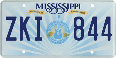 MS license plate ZKI844