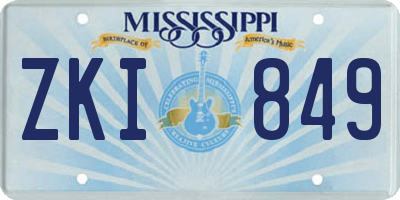 MS license plate ZKI849