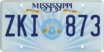 MS license plate ZKI873