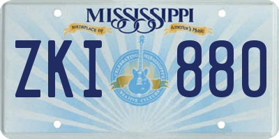 MS license plate ZKI880