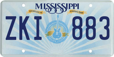 MS license plate ZKI883