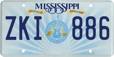 MS license plate ZKI886
