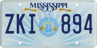 MS license plate ZKI894