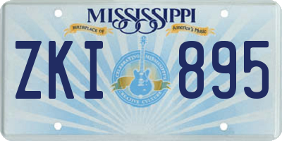 MS license plate ZKI895