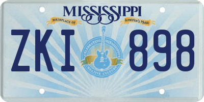 MS license plate ZKI898