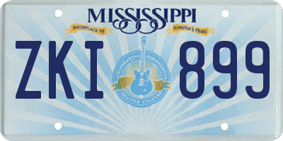 MS license plate ZKI899