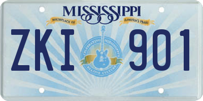 MS license plate ZKI901