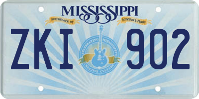 MS license plate ZKI902