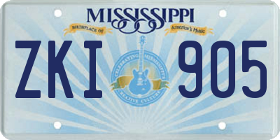 MS license plate ZKI905