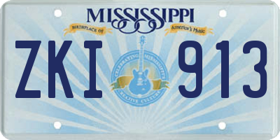 MS license plate ZKI913