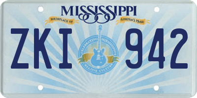 MS license plate ZKI942