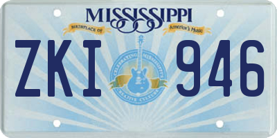 MS license plate ZKI946